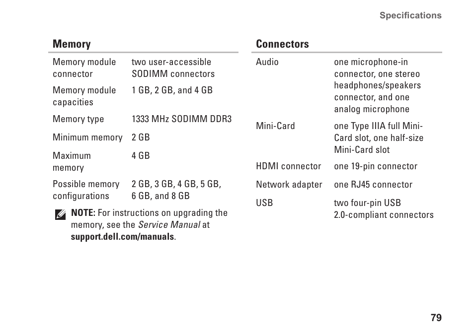 Dell Inspiron 14R (N4010, Early 2010) User Manual | Page 81 / 94