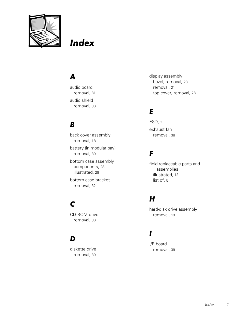 Index | Dell Latitude CPi A User Manual | Page 49 / 50