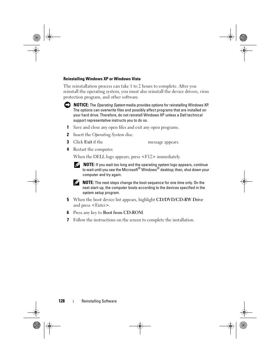 Dell XPS 630i (Early 2008) User Manual | Page 128 / 168