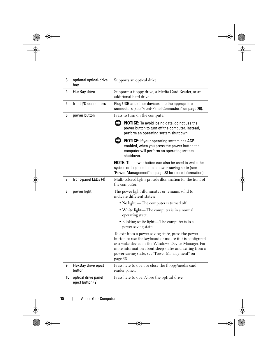 Dell XPS 630i (Early 2008) User Manual | Page 18 / 168