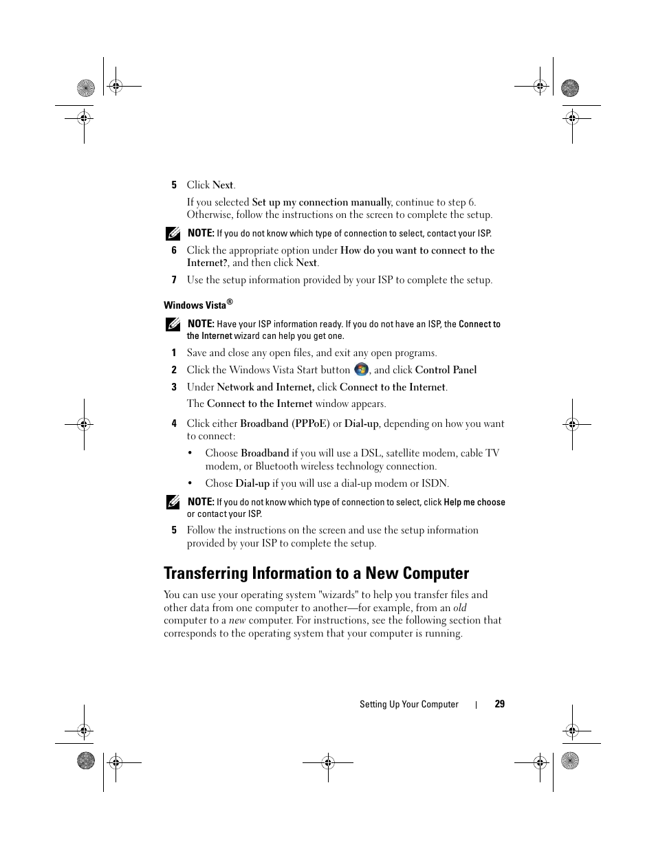 Transferring information to a new computer | Dell XPS 630i (Early 2008) User Manual | Page 29 / 168