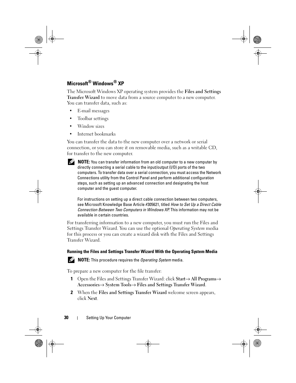 Microsoft® windows® xp, Microsoft | Dell XPS 630i (Early 2008) User Manual | Page 30 / 168