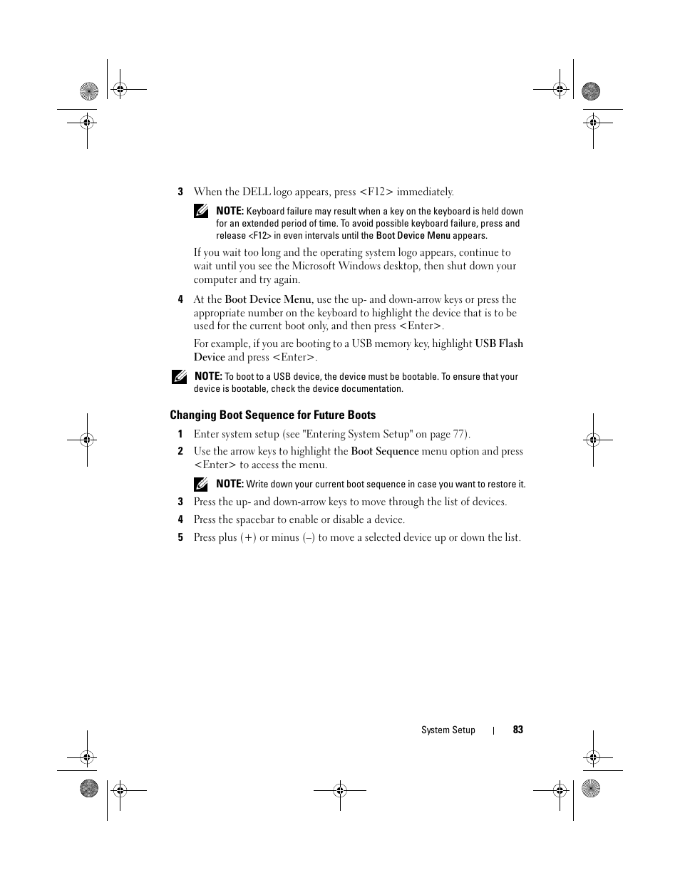 Changing boot sequence for future boots | Dell XPS 630i (Early 2008) User Manual | Page 83 / 168