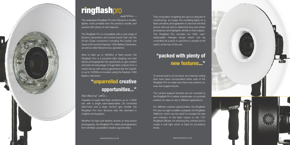 Unparrelled creative opportunities, Packed with plenty of new features | Bowens Ringflash Pro User Manual | Page 5 / 8