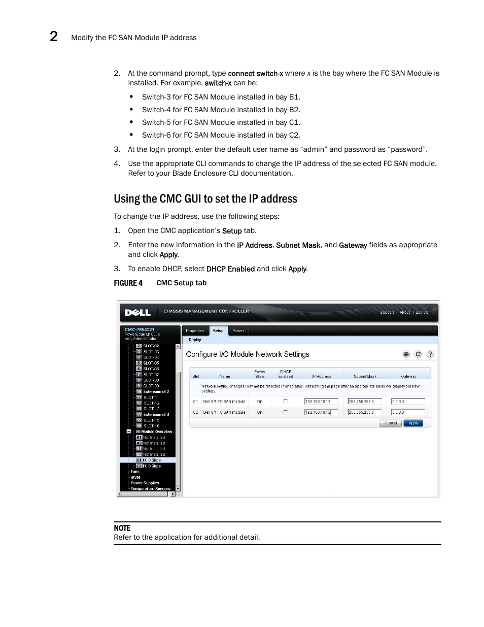 Using the cmc gui to set the ip address | Dell POWEREDGE M1000E User Manual | Page 18 / 42