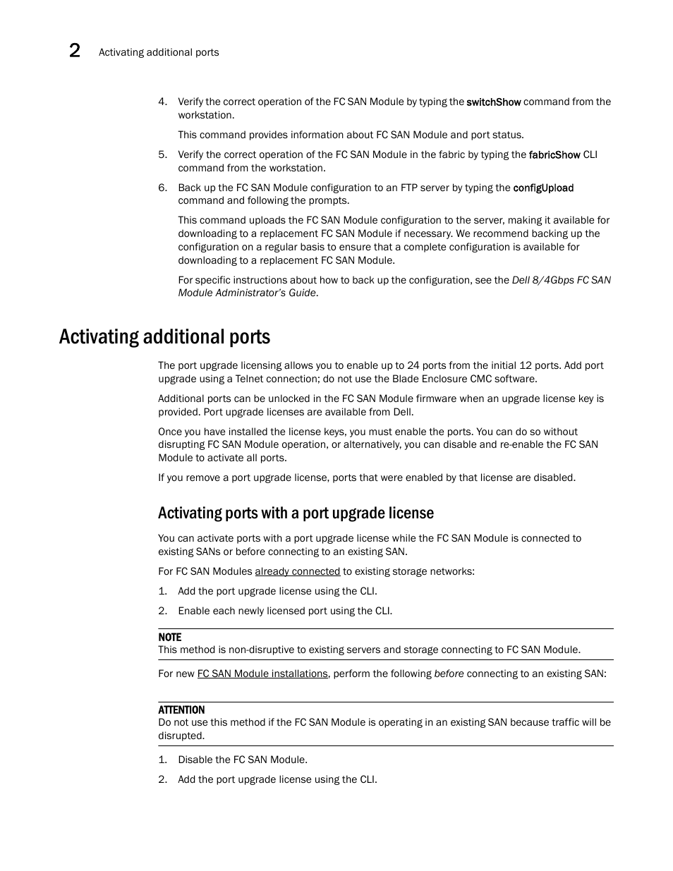 Activating additional ports, Activating ports with a port upgrade license | Dell POWEREDGE M1000E User Manual | Page 20 / 42