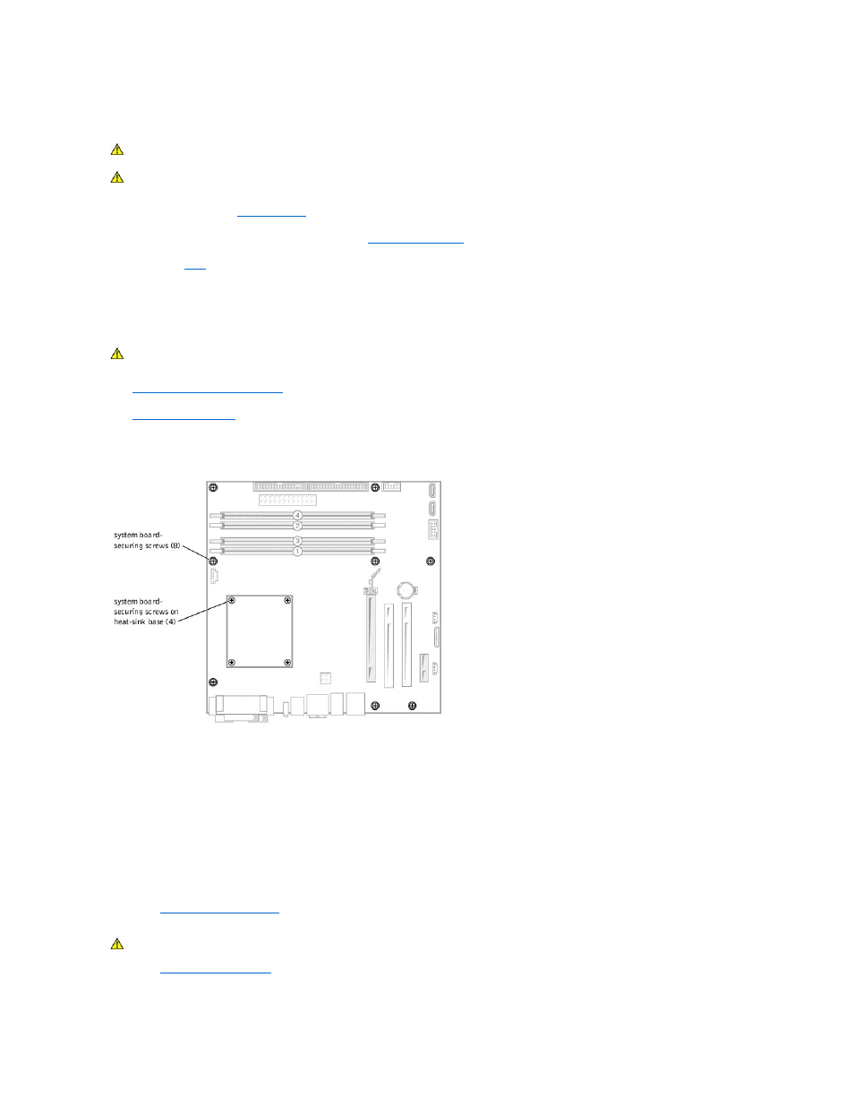 Removing the system board, Installing the system board | Dell Dimension 4700 User Manual | Page 33 / 50