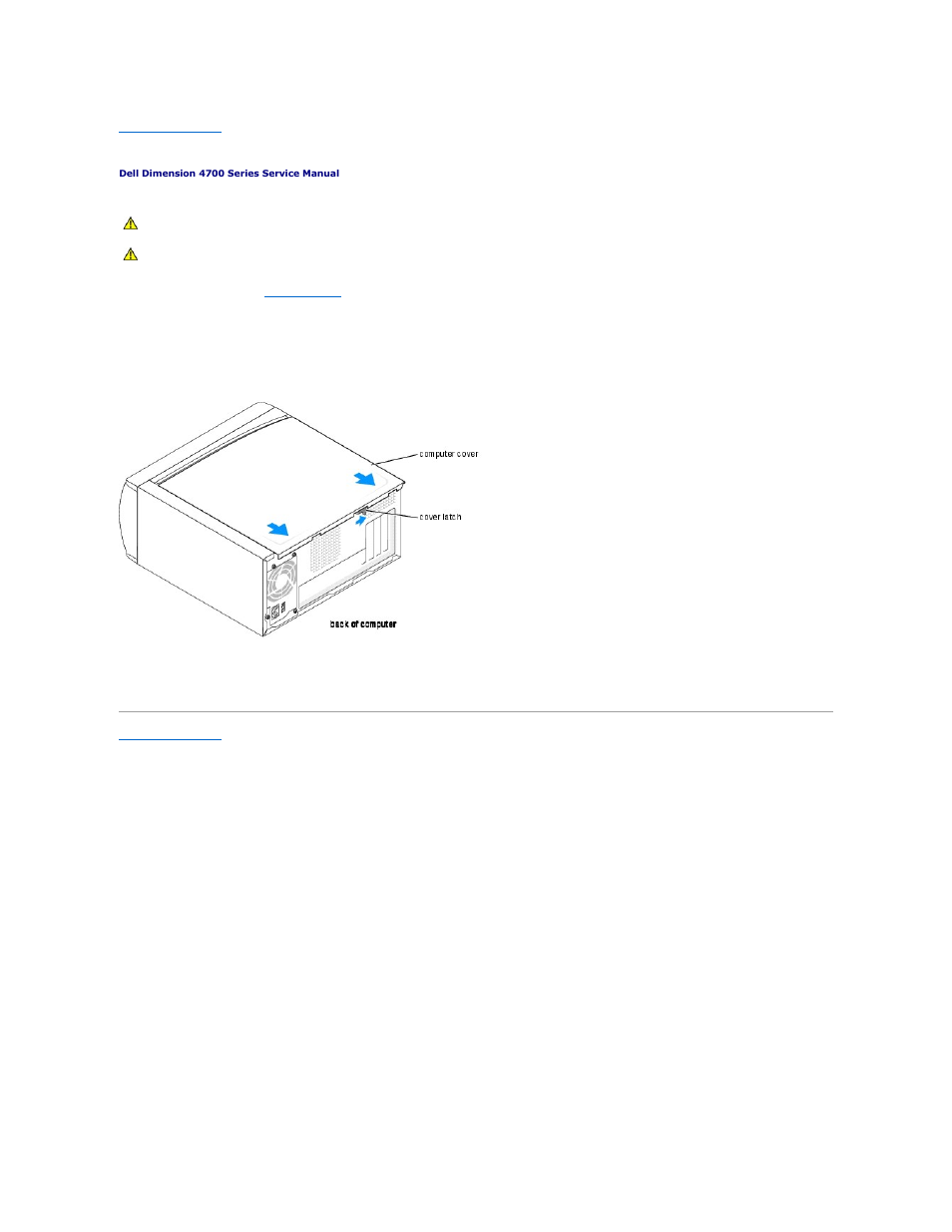 Removing the computer cover | Dell Dimension 4700 User Manual | Page 9 / 50