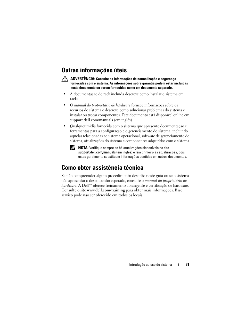 Outras informações úteis, Como obter assistência técnica | Dell PowerVault DL2200 CommVault User Manual | Page 33 / 54