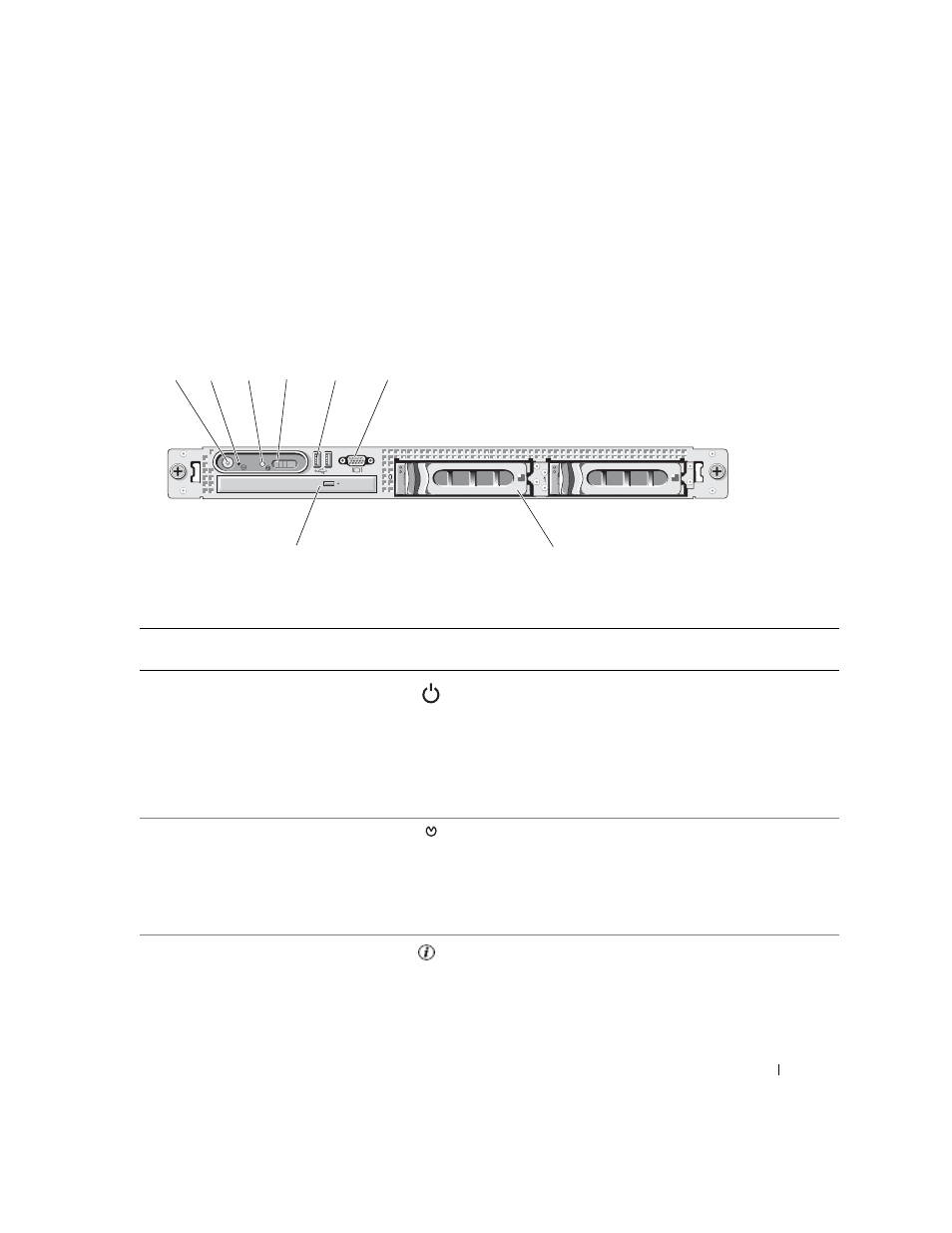 Front-panel features and indicators | Dell POWEREDGE 1950 User Manual | Page 11 / 160