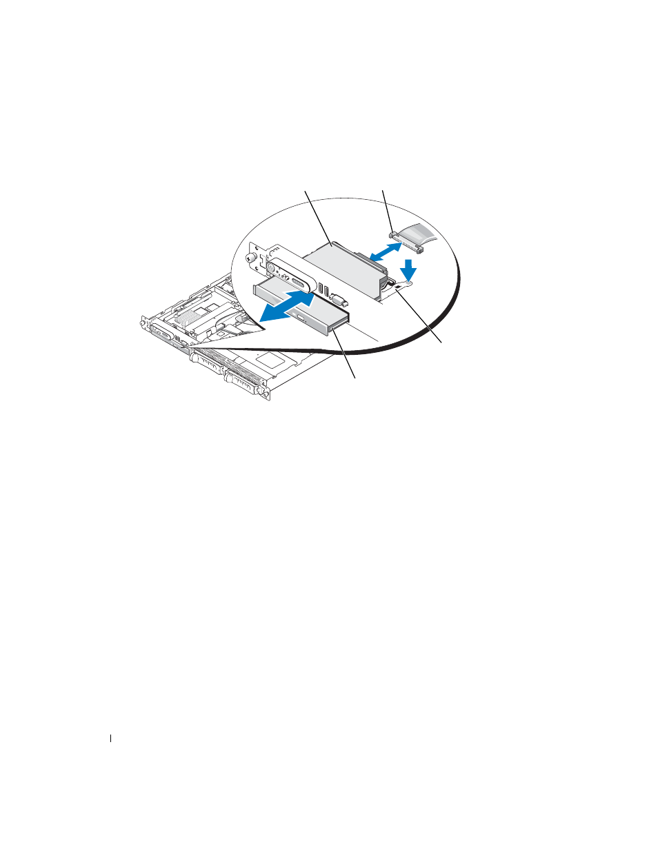 Installing the optical drive tray, E figure 3-17 | Dell POWEREDGE 1950 User Manual | Page 74 / 160