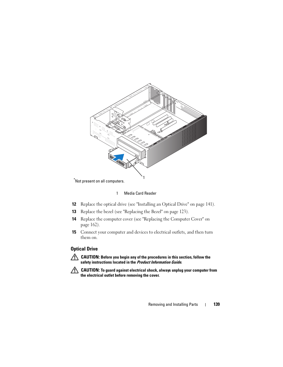 Optical drive | Dell Vostro 200 (Mid 2007) User Manual | Page 139 / 210