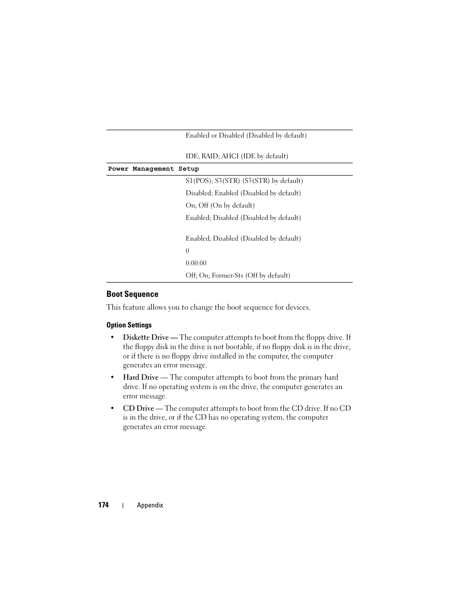 Boot sequence | Dell Vostro 200 (Mid 2007) User Manual | Page 174 / 210