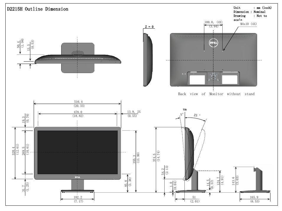 Dell D2215H Monitor User Manual | 2 pages