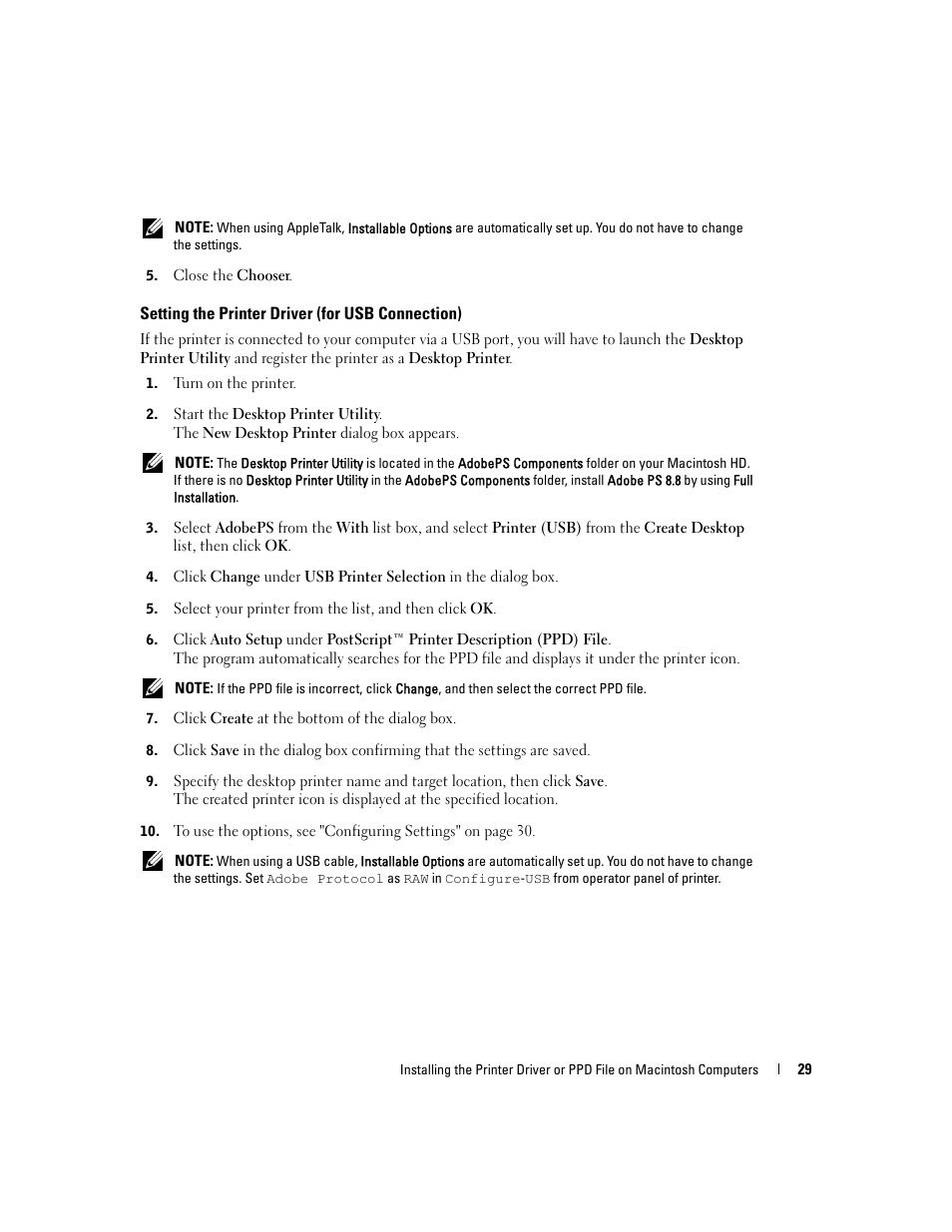 Setting the printer driver (for usb connection) | Dell 5100cn Color Laser Printer User Manual | Page 29 / 98