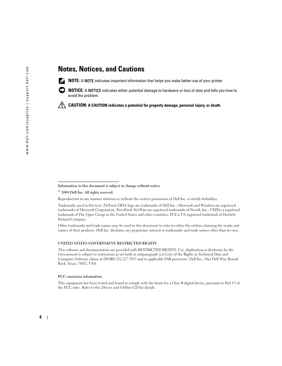 Dell 5100cn Color Laser Printer User Manual | Page 4 / 98