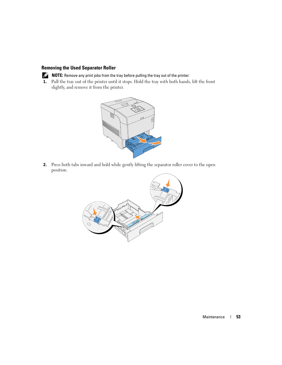 Removing the used separator roller | Dell 5100cn Color Laser Printer User Manual | Page 53 / 98