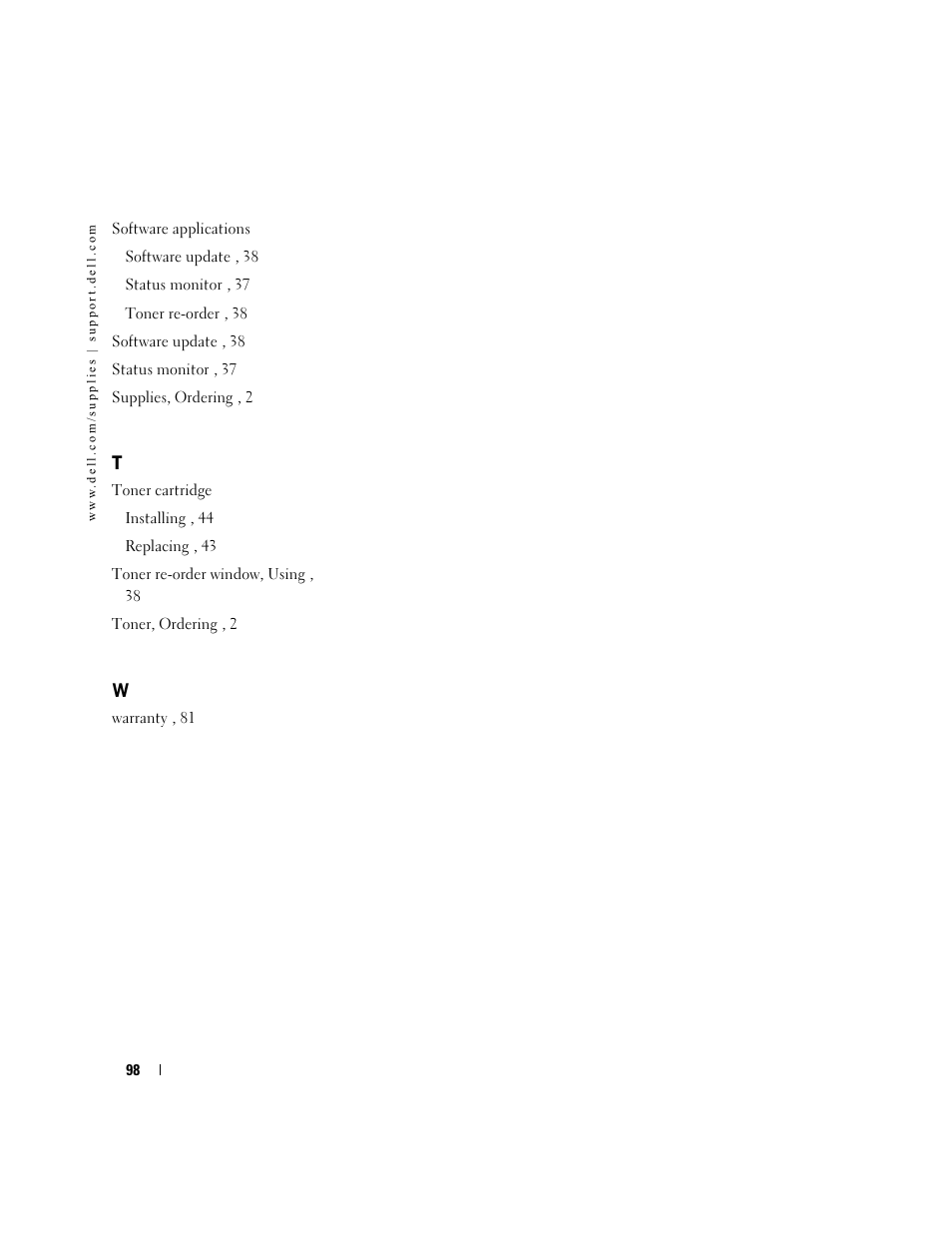 Dell 5100cn Color Laser Printer User Manual | Page 98 / 98