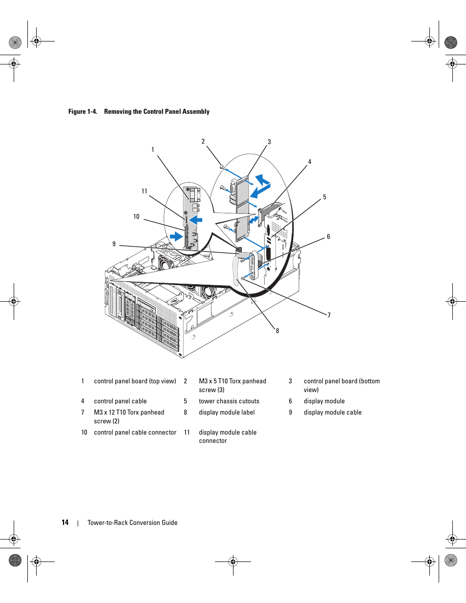 D. see figure 1-4, He back of the control panel. see figure 1-4, Panel to the system front panel. see figure 1-4 | Dell PowerEdge 2900 User Manual | Page 16 / 26