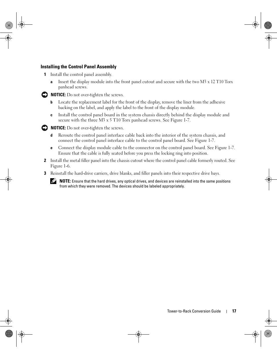 Installing the control panel assembly | Dell PowerEdge 2900 User Manual | Page 19 / 26