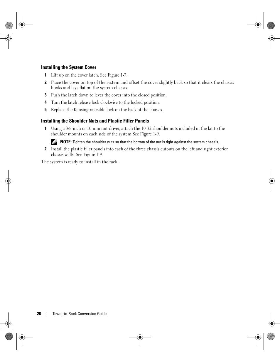 Installing the system cover | Dell PowerEdge 2900 User Manual | Page 22 / 26