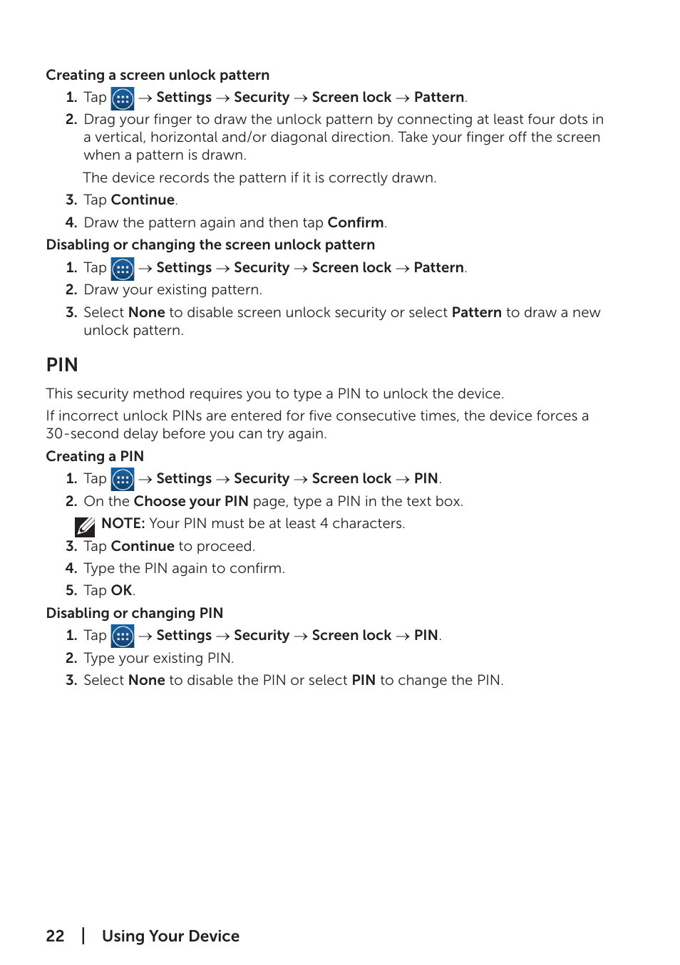 Dell Venue 7 (3741, Late 2014) User Manual | Page 22 / 30