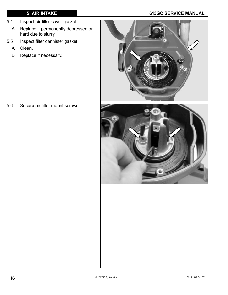 Blount ICS 613GC User Manual | Page 18 / 84