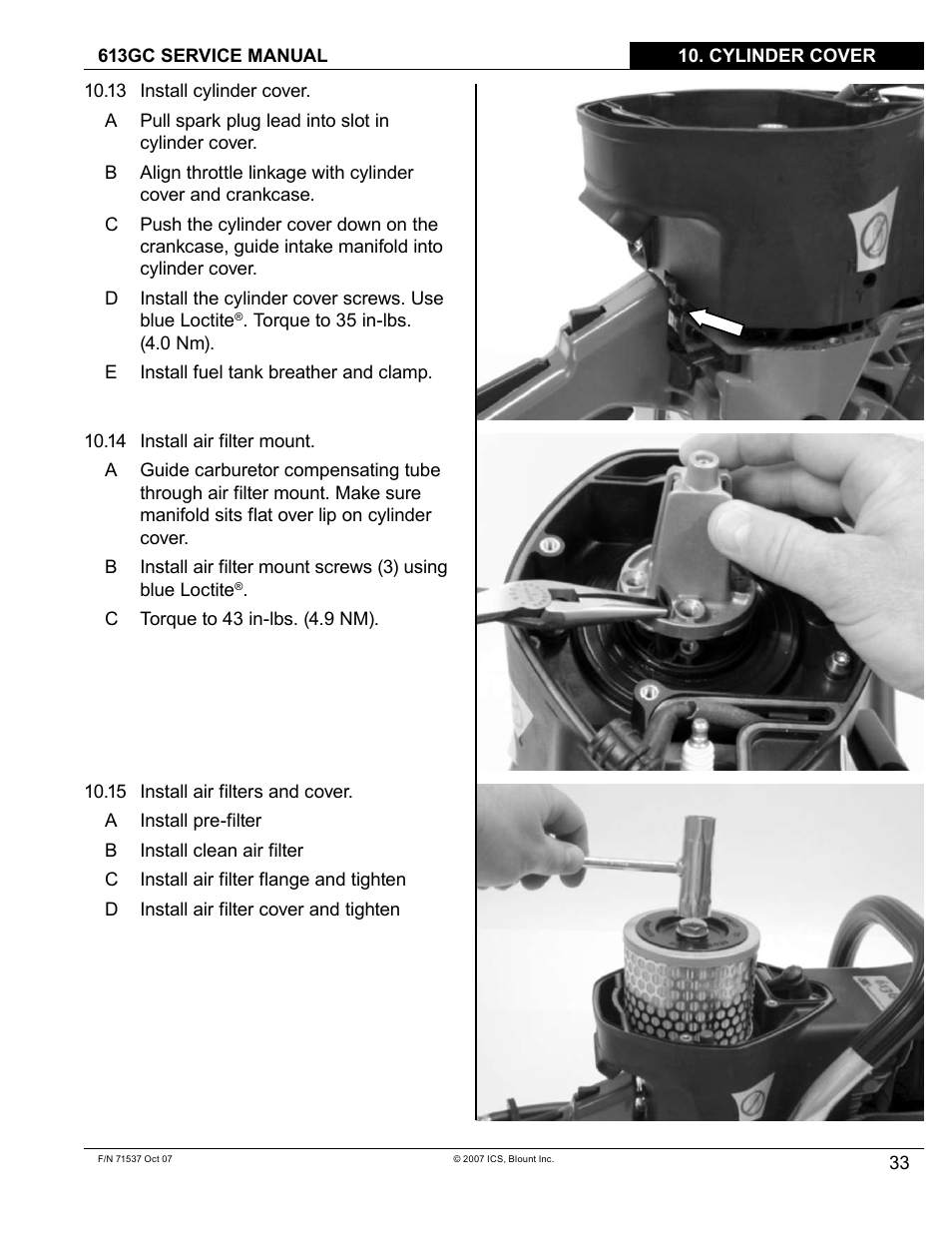 Blount ICS 613GC User Manual | Page 35 / 84