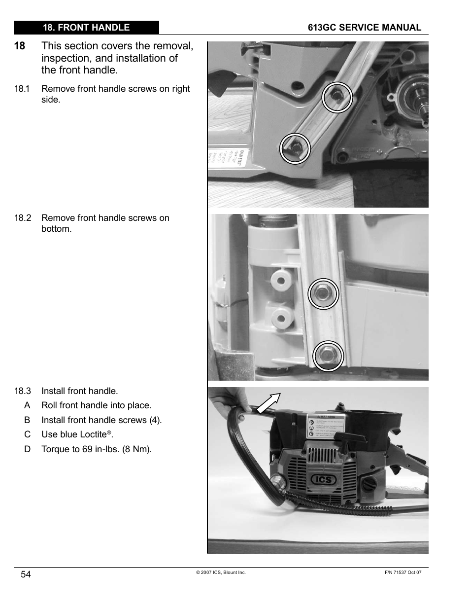 Blount ICS 613GC User Manual | Page 56 / 84