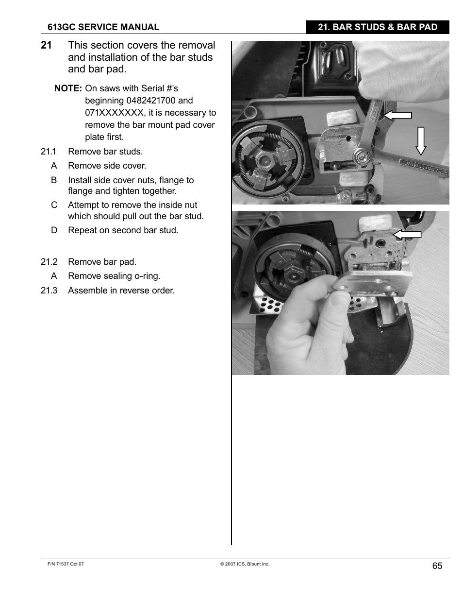 Blount ICS 613GC User Manual | Page 67 / 84