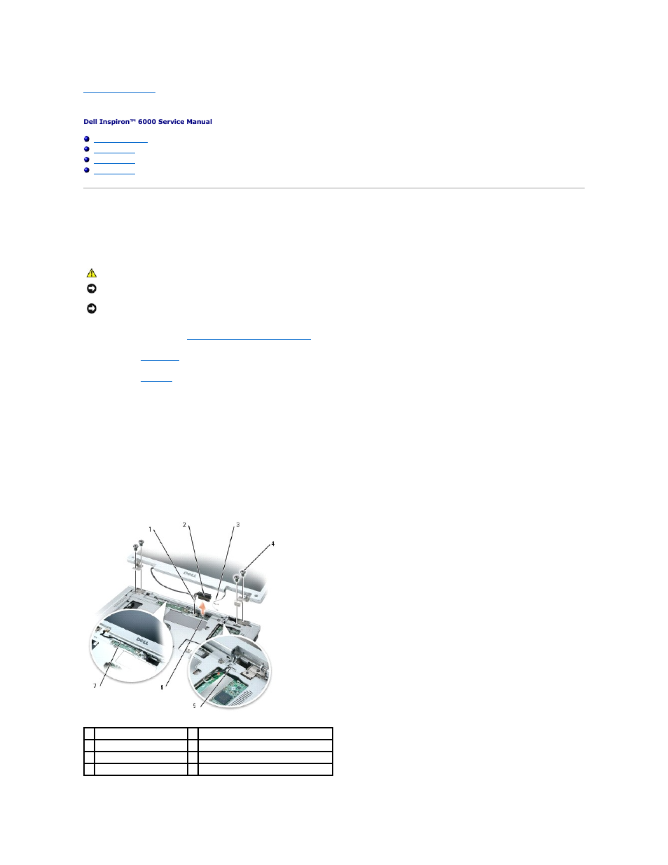 Display assembly and display latch, Display assembly, Removing the display assembly | Dell Inspiron 6000 User Manual | Page 11 / 45