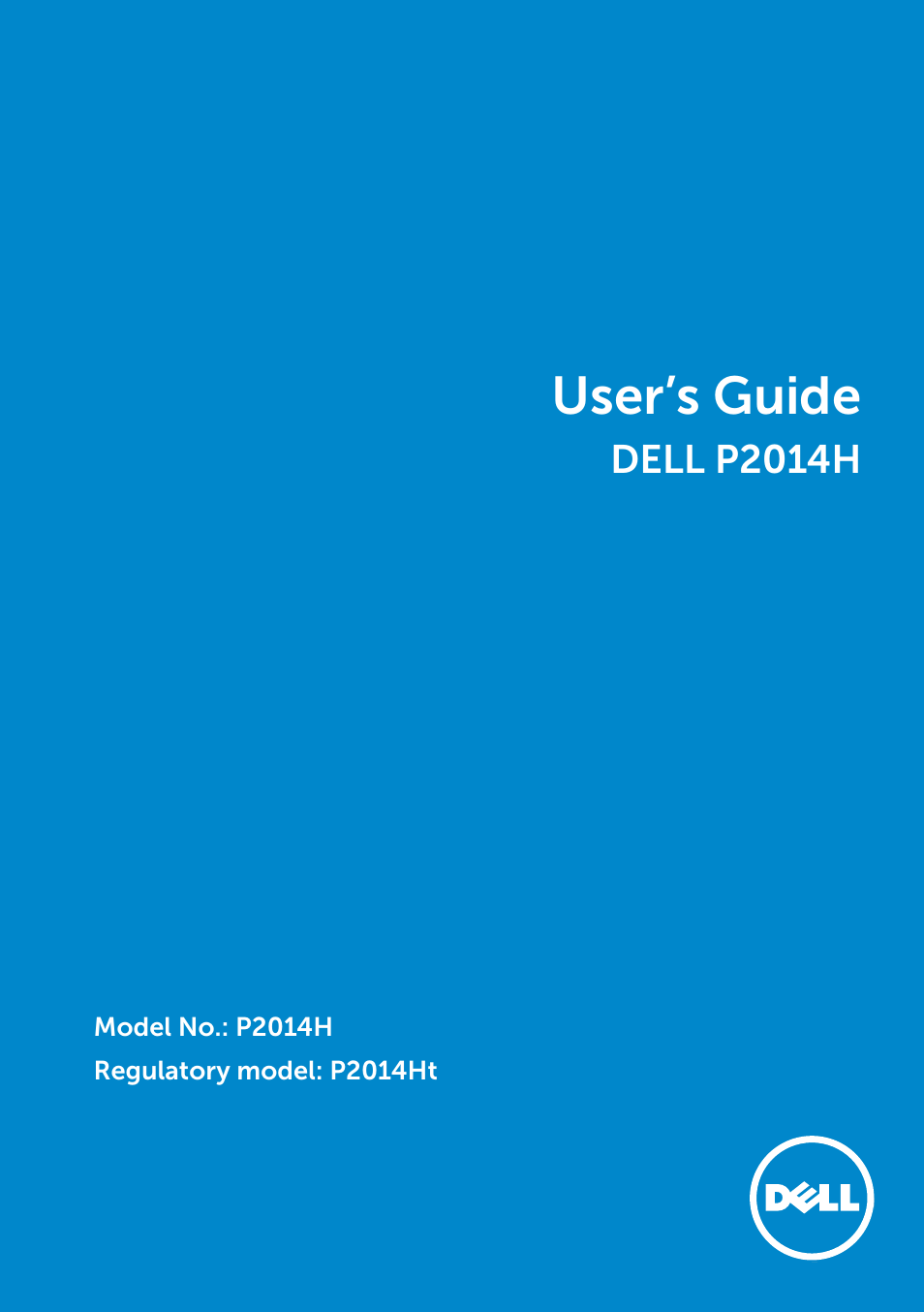Dell P2014H Monitor User Manual | 38 pages