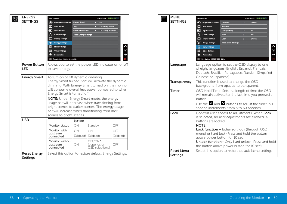Dell P2014H Monitor User Manual | Page 20 / 38