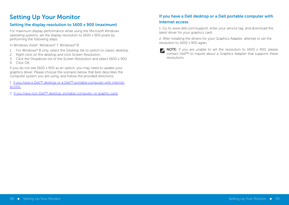 Setting up your monitor | Dell P2014H Monitor User Manual | Page 30 / 38