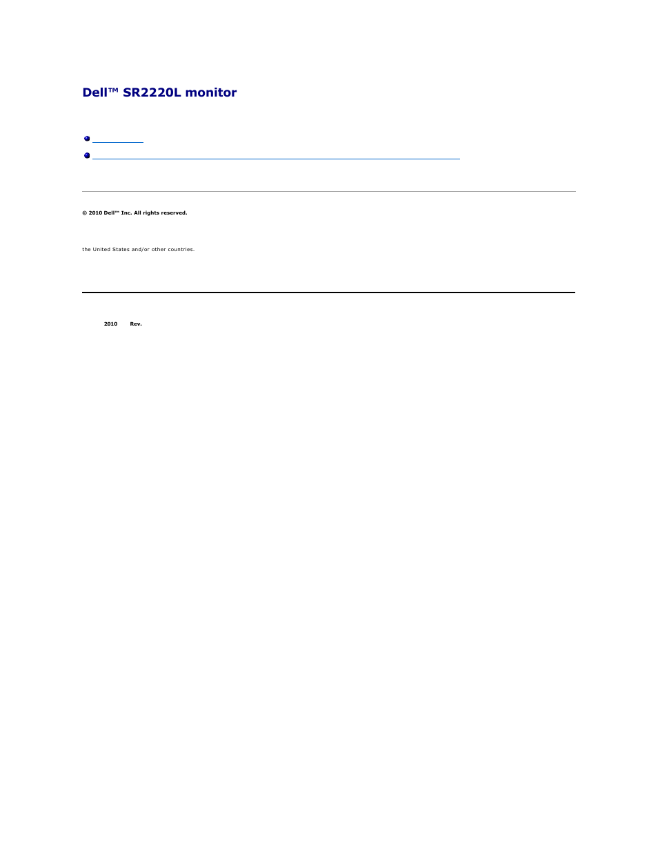 Dell™ sr2220l monitor | Dell SR2220L Monitor User Manual | Page 26 / 33