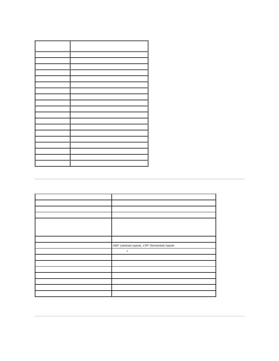 Flat panel specifications, Resolution | Dell SR2220L Monitor User Manual | Page 7 / 33