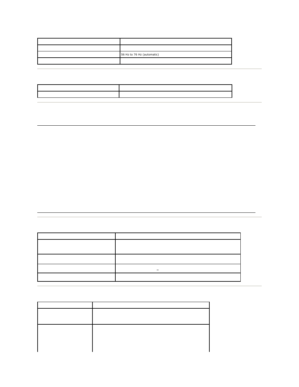 Video supported modes, Preset display modes, Electrical | Physical characteristics | Dell SR2220L Monitor User Manual | Page 8 / 33