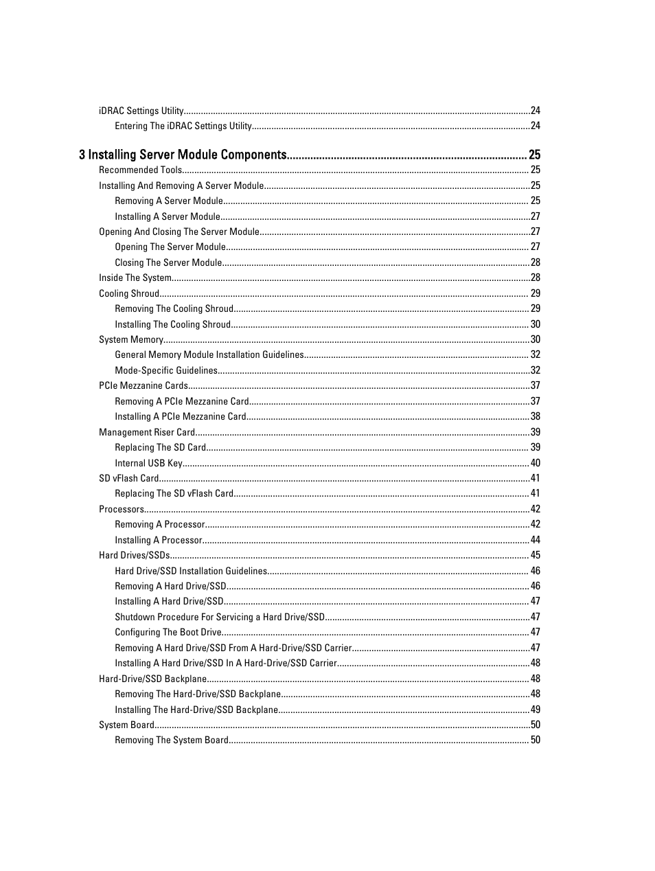 3 installing server module components | Dell PowerEdge M520 (for PE VRTX) User Manual | Page 4 / 139