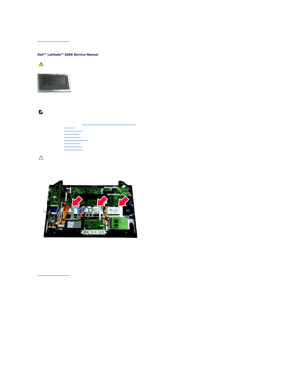 Keyboard and palm-rest assembly, Removing the keyboard and palm-rest assembly, Replacing the keyboard and palm-rest assembly | Dell Latitude Z (Late 2009) User Manual | Page 15 / 37