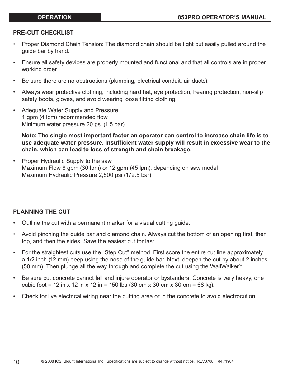 Blount 853PRO User Manual | Page 9 / 17