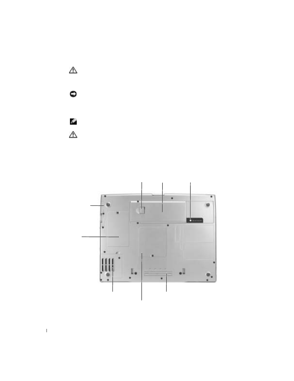Bottom view | Dell Inspiron 8600 User Manual | Page 30 / 174