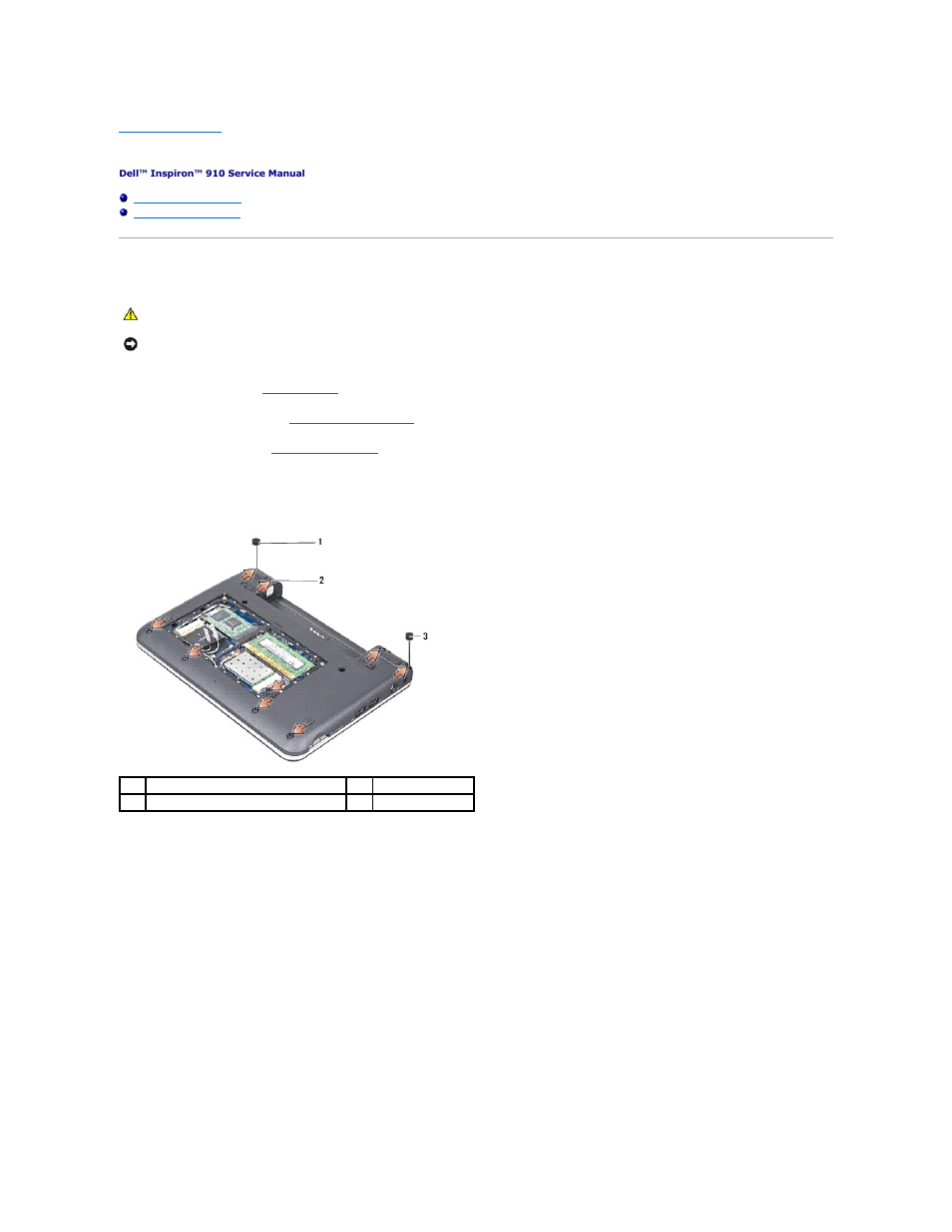 Palm rest, Removing the palm rest | Dell Inspiron Mini 9 (910, Late 2008) User Manual | Page 27 / 38