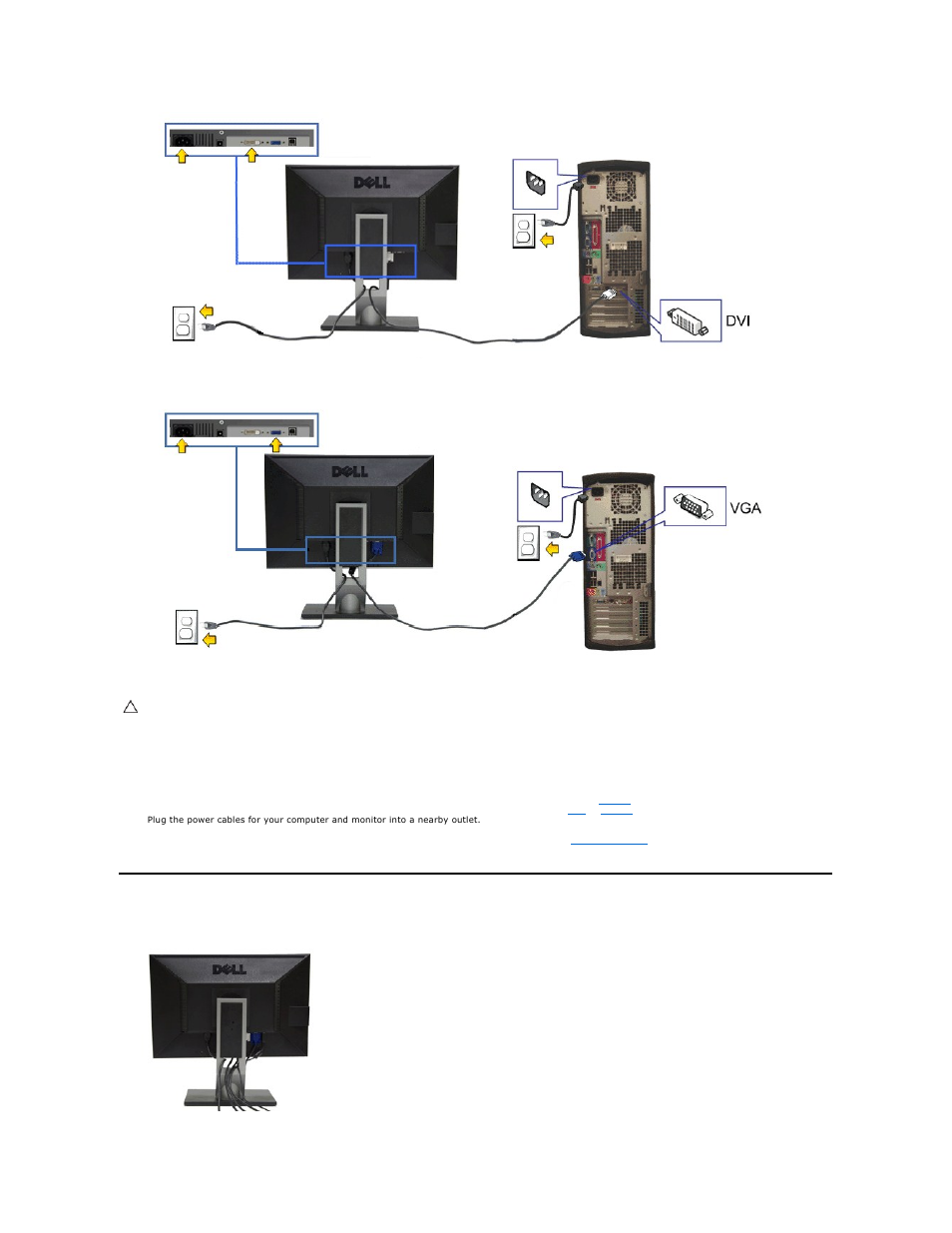 Organizing the cables, Connecting the usb cable | Dell P2011H Monitor User Manual | Page 31 / 37