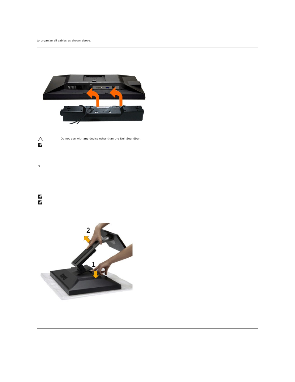 Attaching the soundbar (optional), Removing the stand, Wall mounting (optional) | Dell P2011H Monitor User Manual | Page 32 / 37