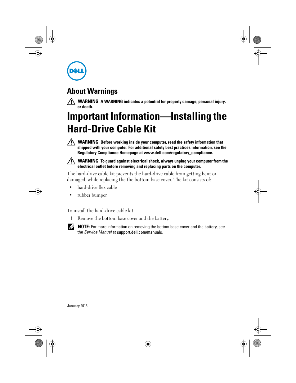 Dell Latitude 13 (Mid 2010) User Manual | 6 pages