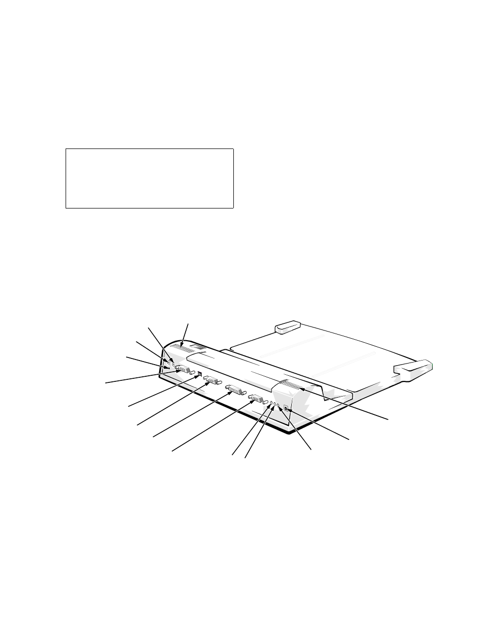 Onnecting the computer to the port replicator | Dell Inspiron 3200 User Manual | Page 2 / 8
