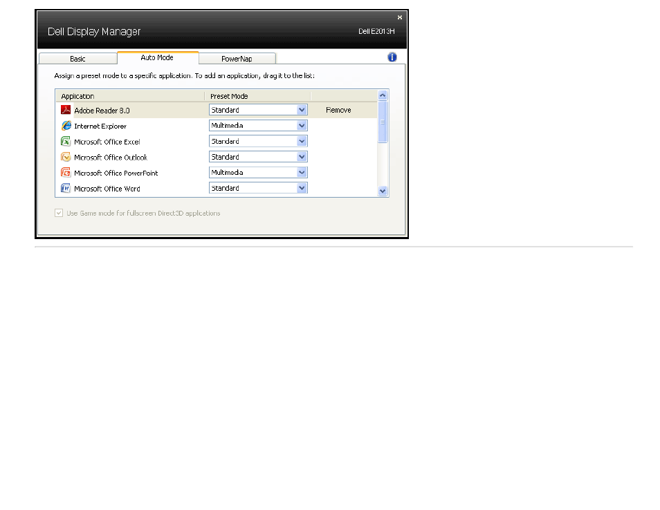 Applying energy conservation features | Dell E2013H Monitor User Manual | Page 4 / 5