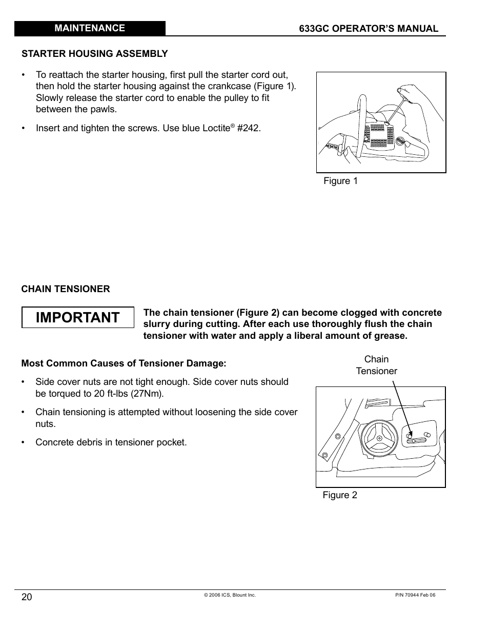 Important | Blount 633GC User Manual | Page 20 / 28