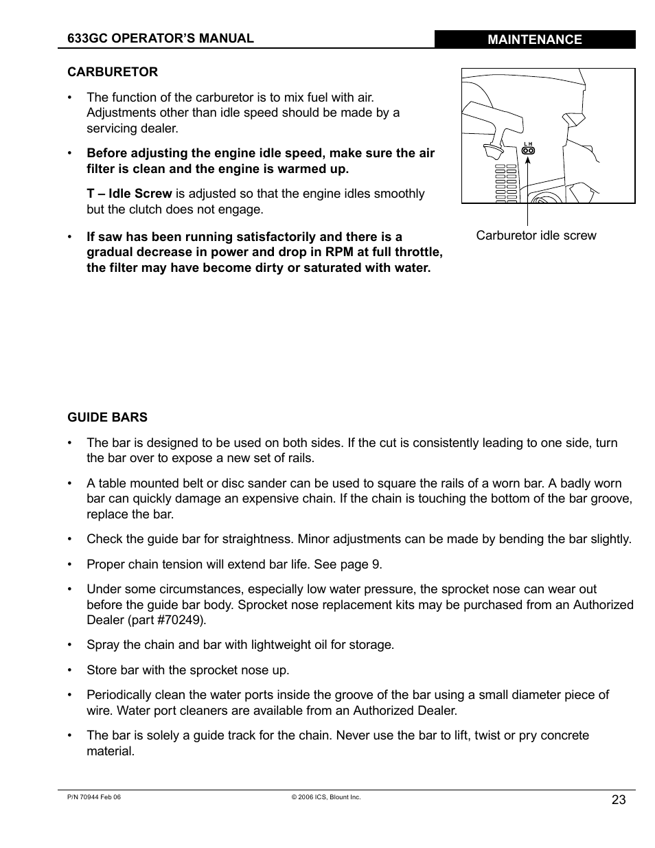 Blount 633GC User Manual | Page 23 / 28