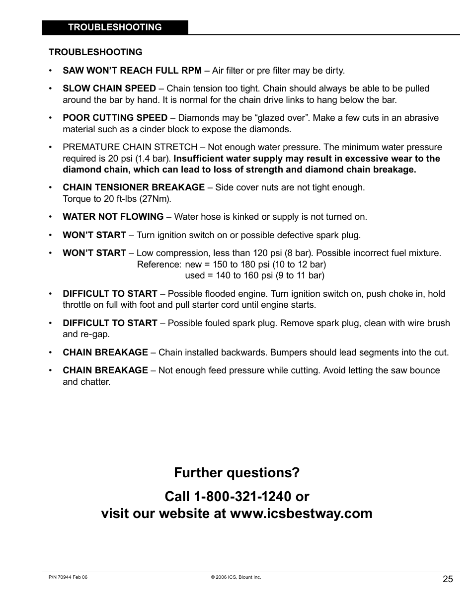 Blount 633GC User Manual | Page 25 / 28